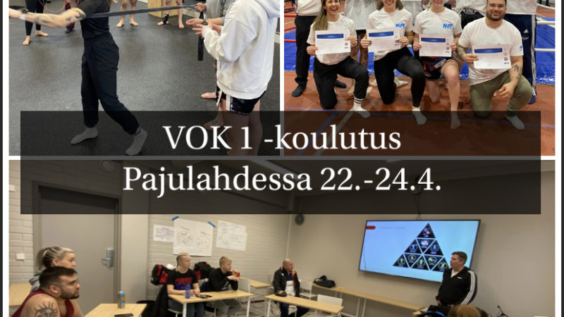 Tulossa VOK1 koulutus 22.-24.4. Pajulahdessa